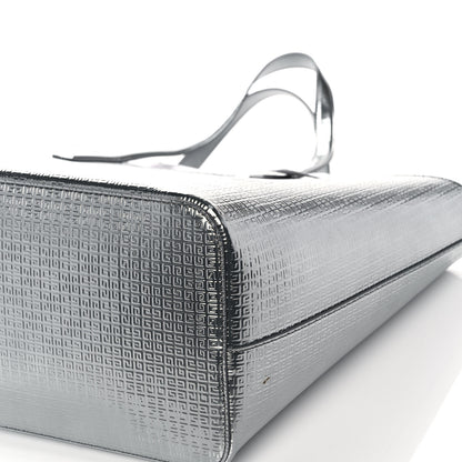 Givenchy Metallic Calfskin Logo Embossed Wing Shopper Tote Silver 14 of 16