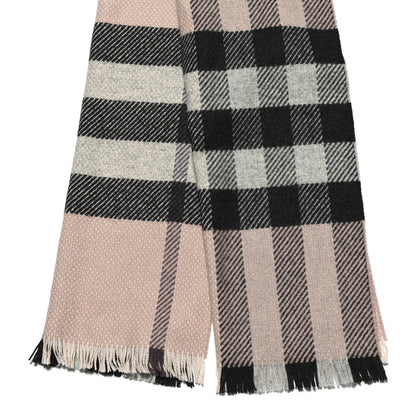 Burberry Cashmere Giant Heritage Check Fringe Scarf Ash Rose 2 of 4