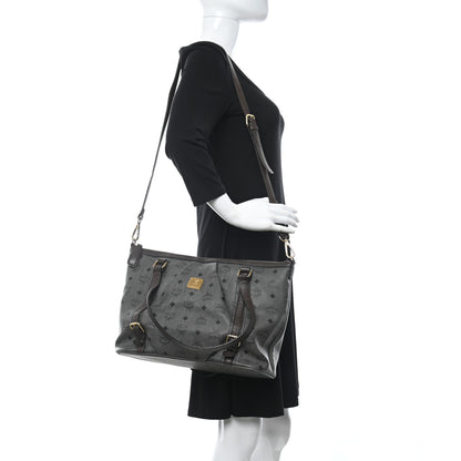 MCM Visetos Medium Essentials Shopper Tote Phantom Grey 4 of 11