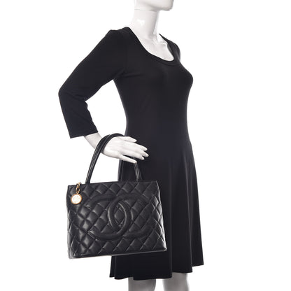 Chanel Caviar Quilted Medallion Tote Black 2 of 14