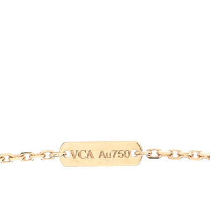 Van Cleef & Arpels 18K Yellow Gold Diamond Yellow Mother of Pearl Vintage Alhambra Pendant Necklace 5 of 7