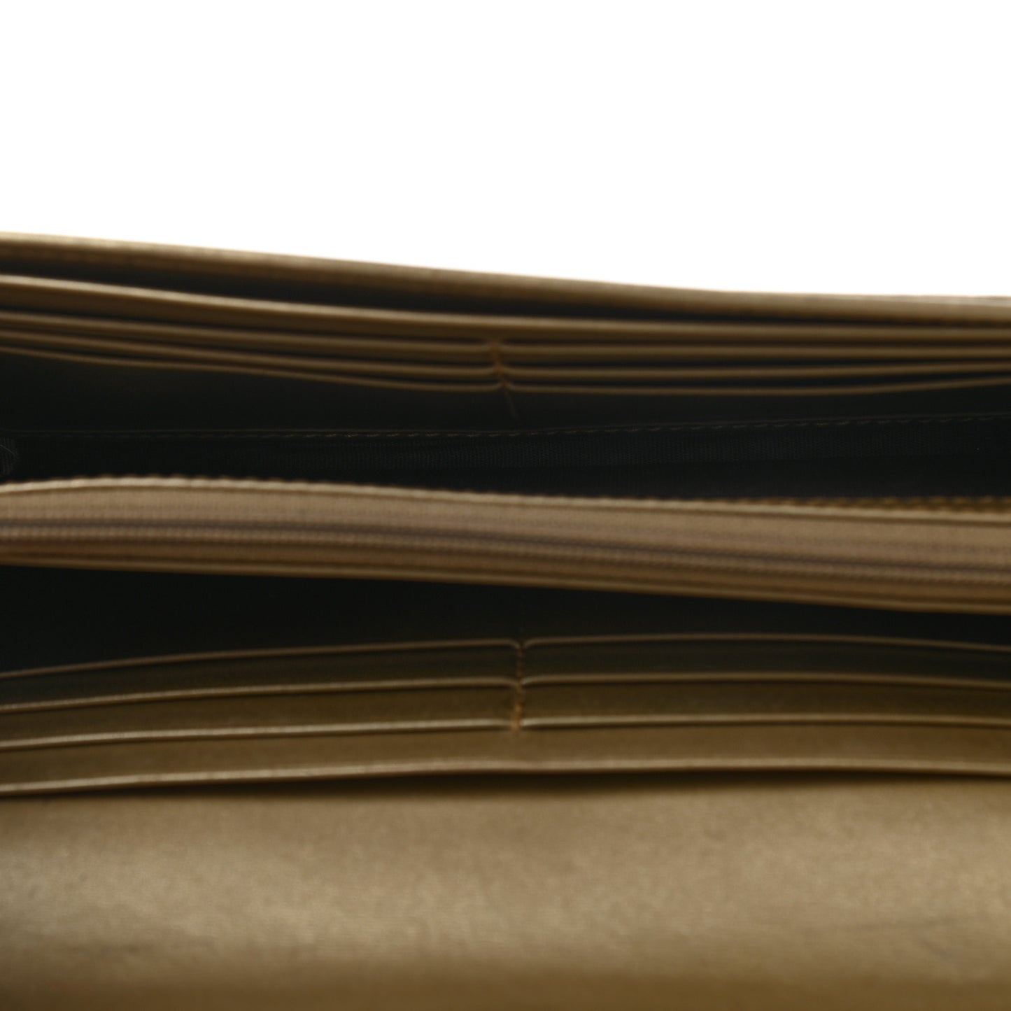 Metallic Microguccissima Bow Continental Wallet Golden Beige