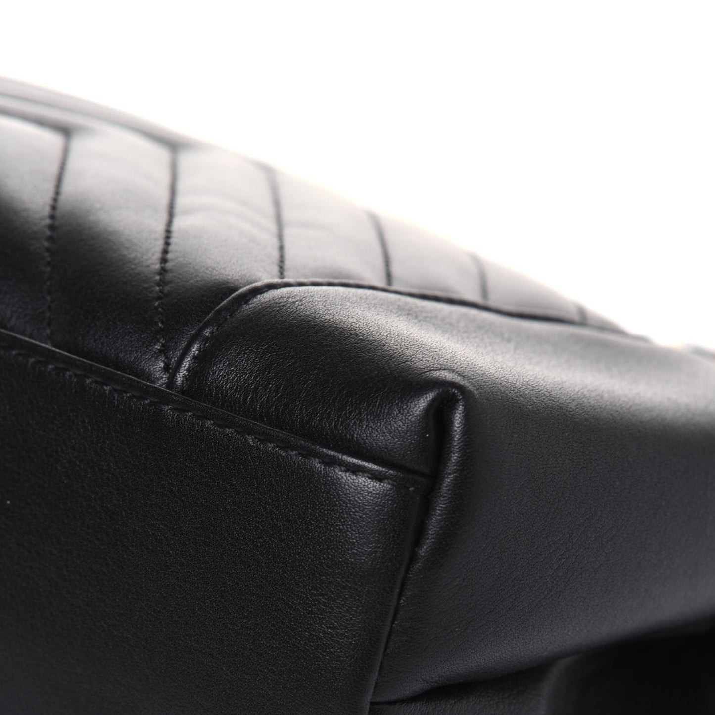 Calfskin Quilted Small Daily Chevron Flap Black