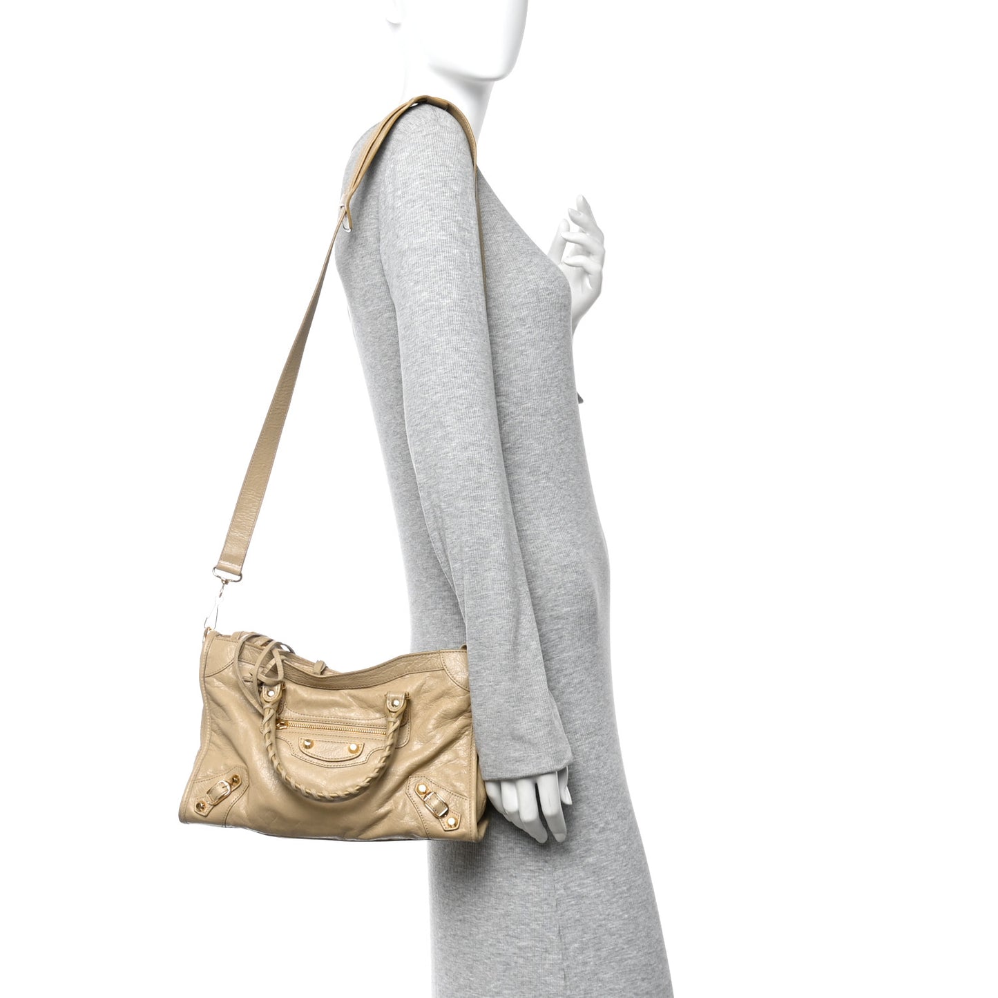 Agneau Classic Gold Hardware S City Beige Sable