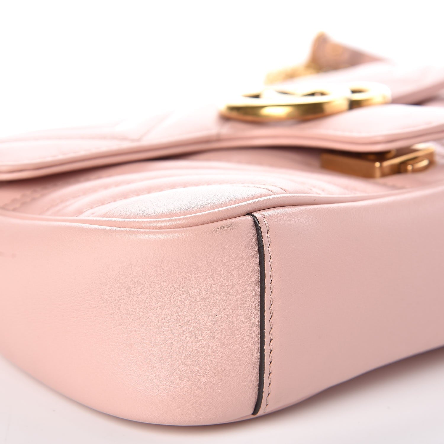 Gucci Calfskin Matelasse Mini GG Marmont Shoulder Bag Perfect Pink 8 of 8