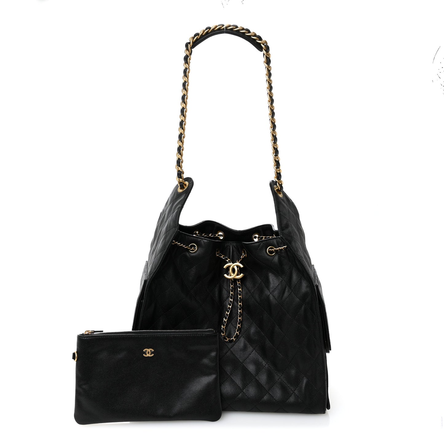 Caviar Quilted Medium Chanel 25 Handbag Black