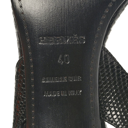 Hermes Lizard Night 70 Sandals 40 Black 7 of 8