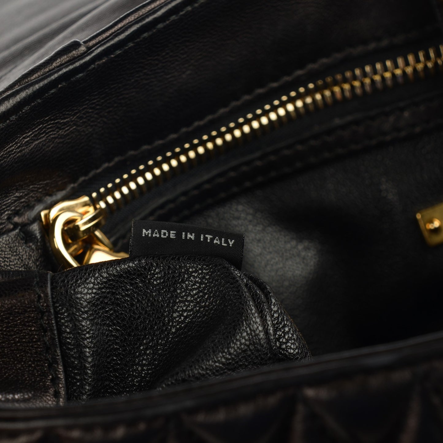 Nappa Large Biker Shoulder Bag Black