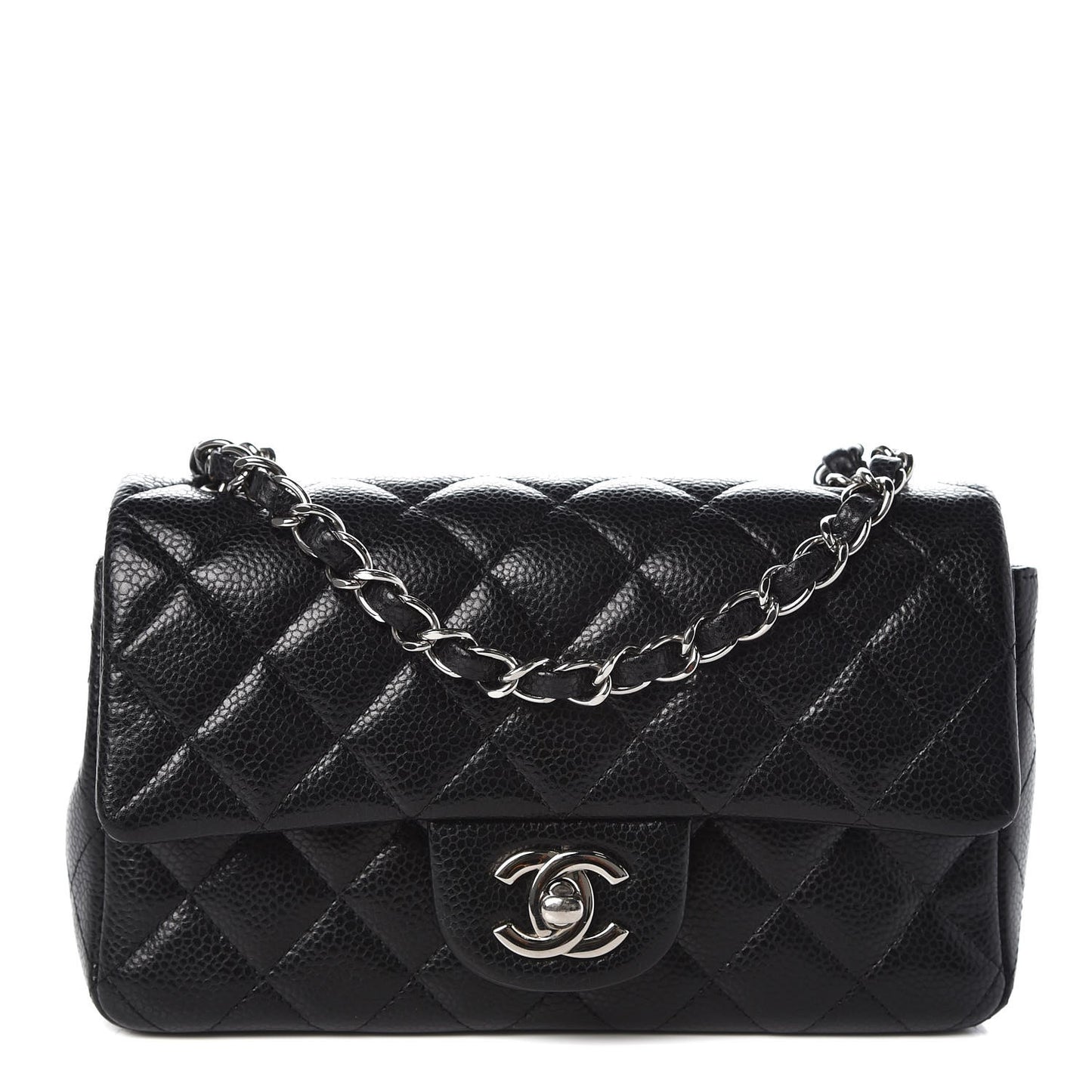 Caviar Quilted Mini Rectangular Flap Black