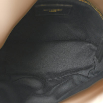 Saint Laurent Lambskin Quilted Small Loulou Puffer Monogram Chain Satchel Dark Beige 5 of 13