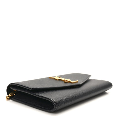 Saint Laurent Grain de Poudre Uptown Chain Wallet Black 5 of 12