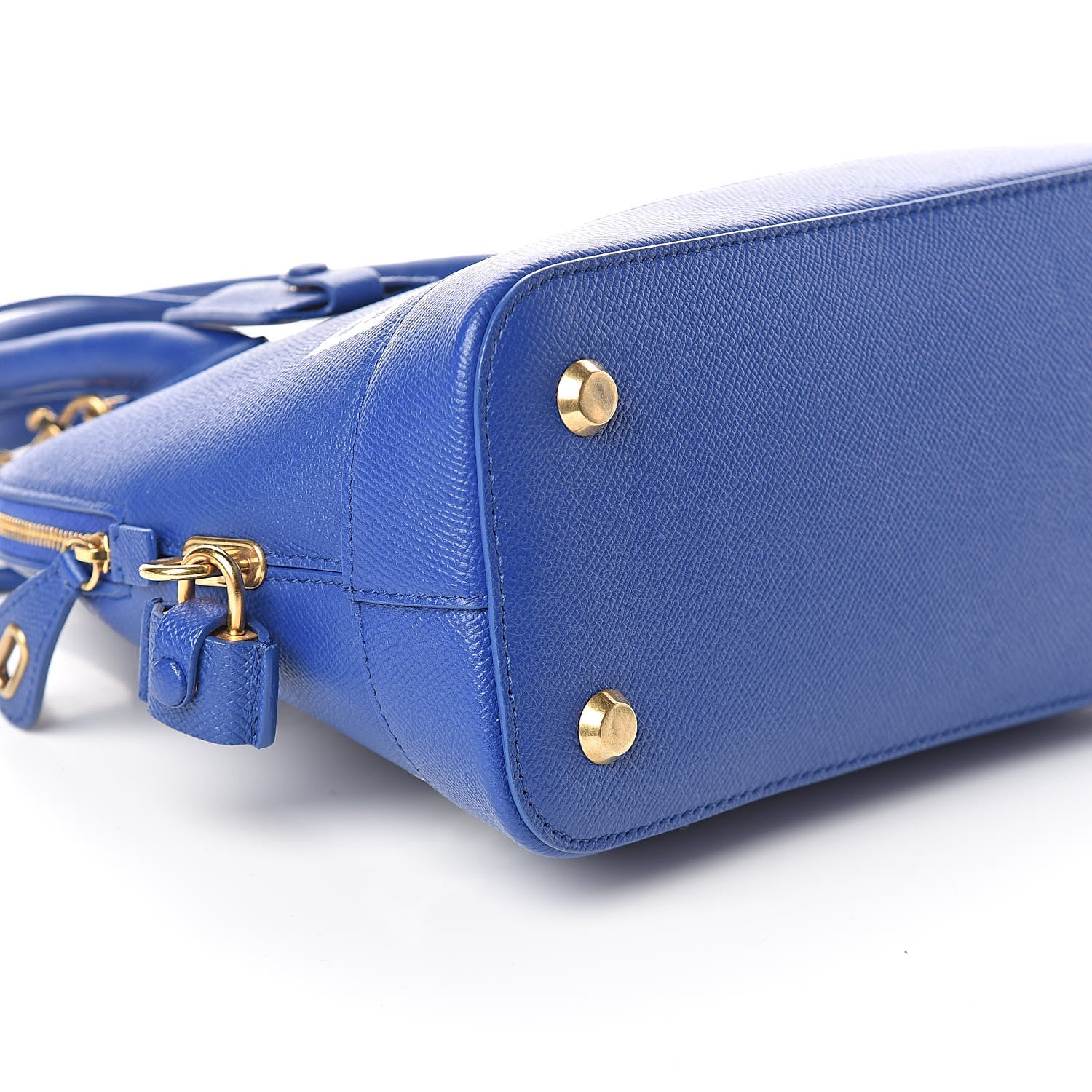 Balenciaga Signature Grained Calfskin Logo S Ville Top Handle Bag Bleu Roi White 8 of 9