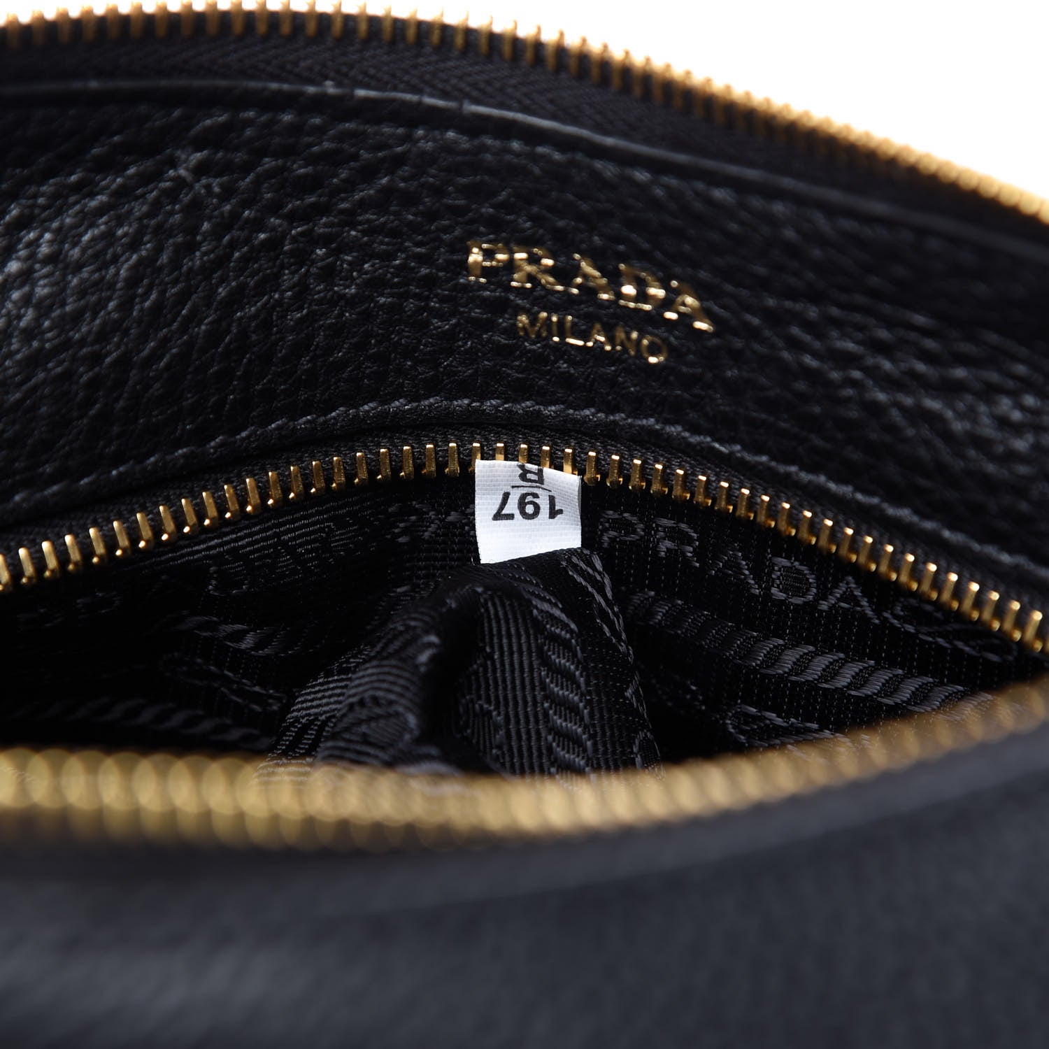 Prada Vitello Daino Zippered Messenger Hobo Black 9 of 10