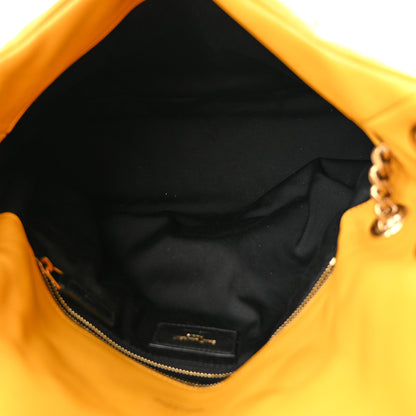 Saint Laurent Lambskin Quilted Medium Loulou Puffer Monogram Chain Satchel Saffran 5 of 10