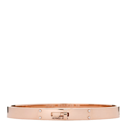 Hermes 18K Rose Gold Diamond PM Kelly Bracelet XS 1 of 4