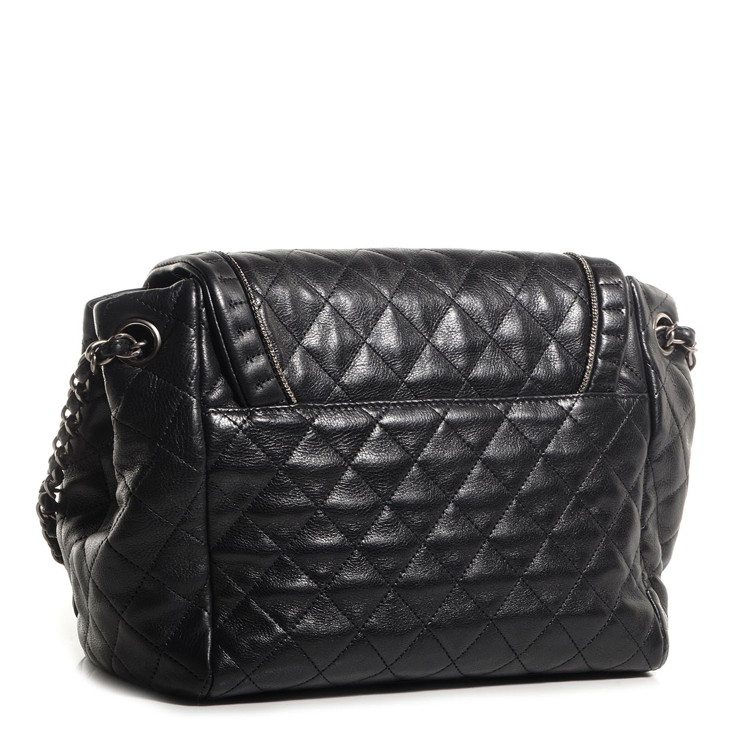 Calfskin Quilted Istanbul Accordion Flap Black