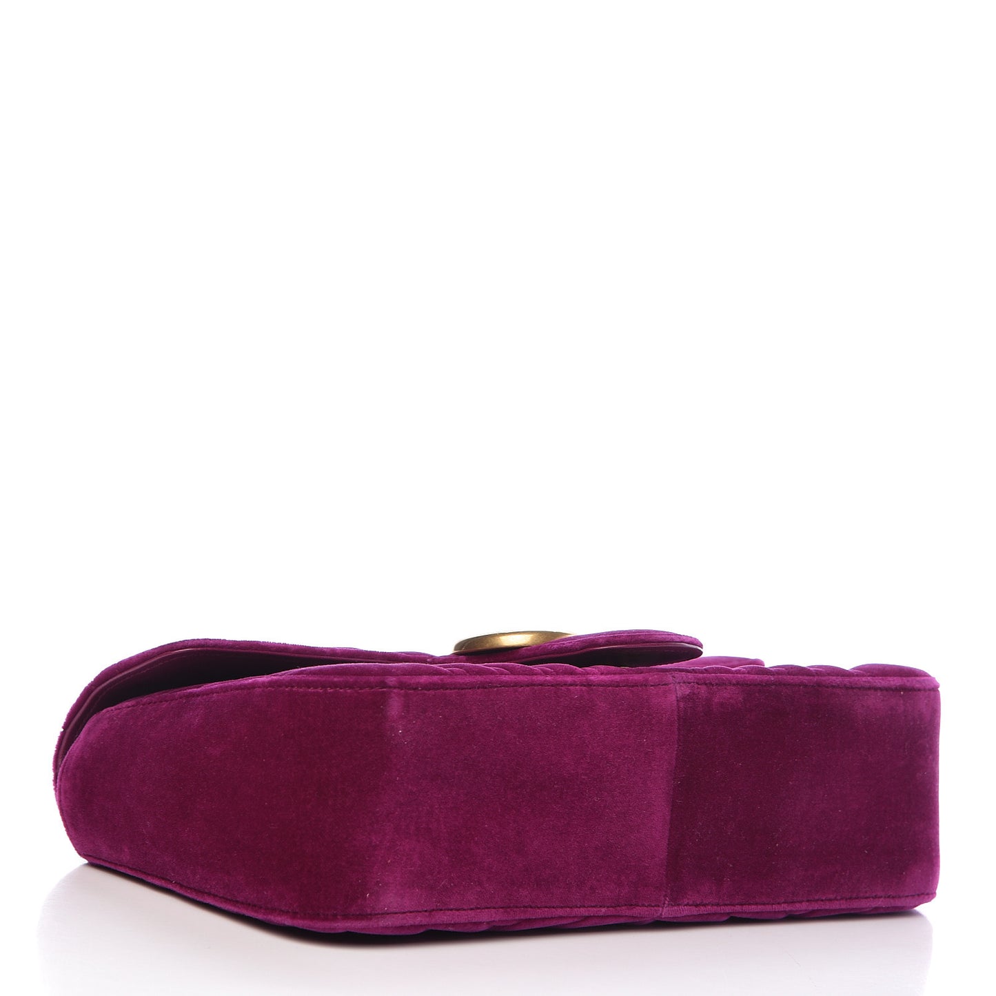 Velvet Matelasse Small GG Marmont Shoulder Bag Fuchsia Violet Cyclamen