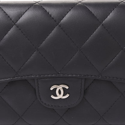Chanel Lambskin Quilted Large Flap Wallet Black 9 of 11