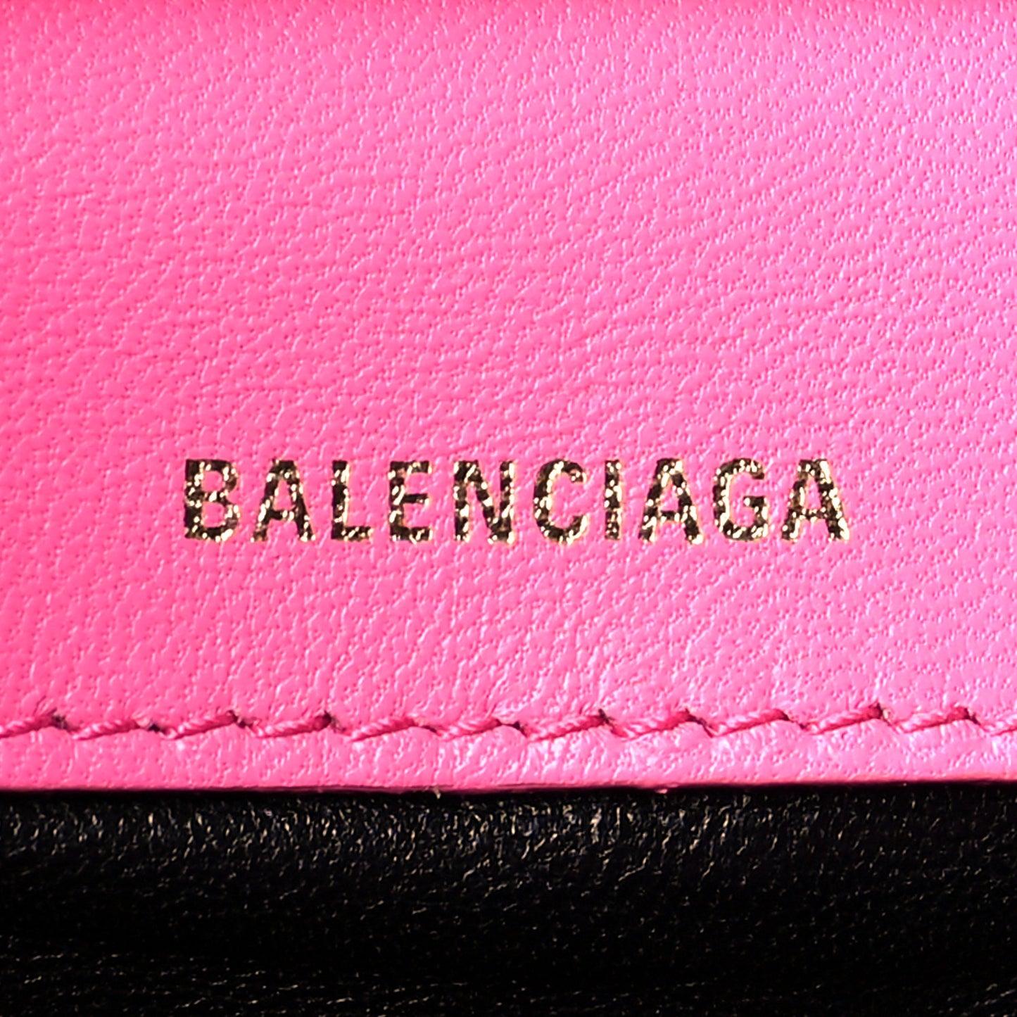 Signature Grained Calfskin Logo Print Ville Day Bag XS Rose Bubblegum Black
