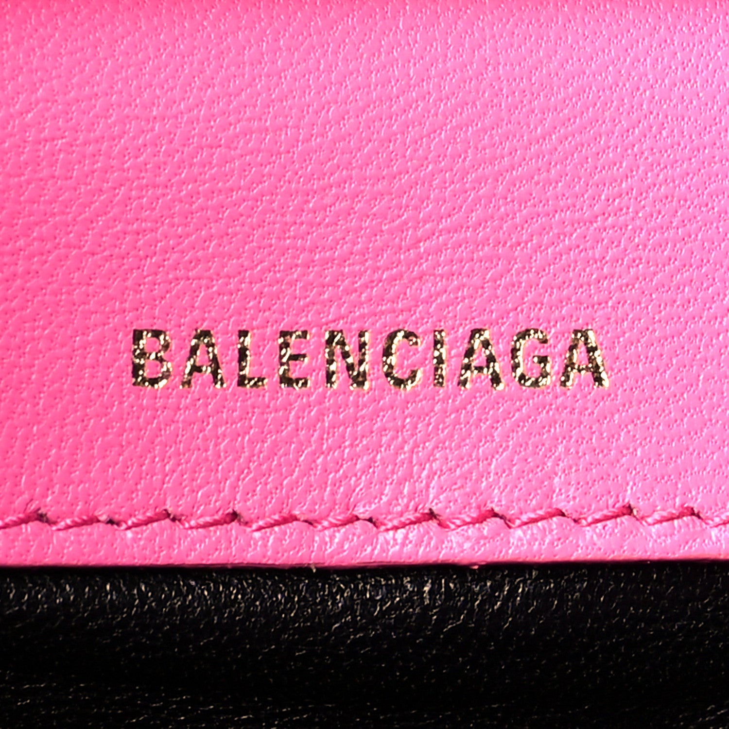 Balenciaga Signature Grained Calfskin Logo Print Ville Day Bag XS Rose Bubblegum Black 4 of 9