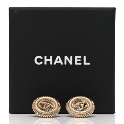 Chanel Twisted CC Round Earrings Gold 5 of 5
