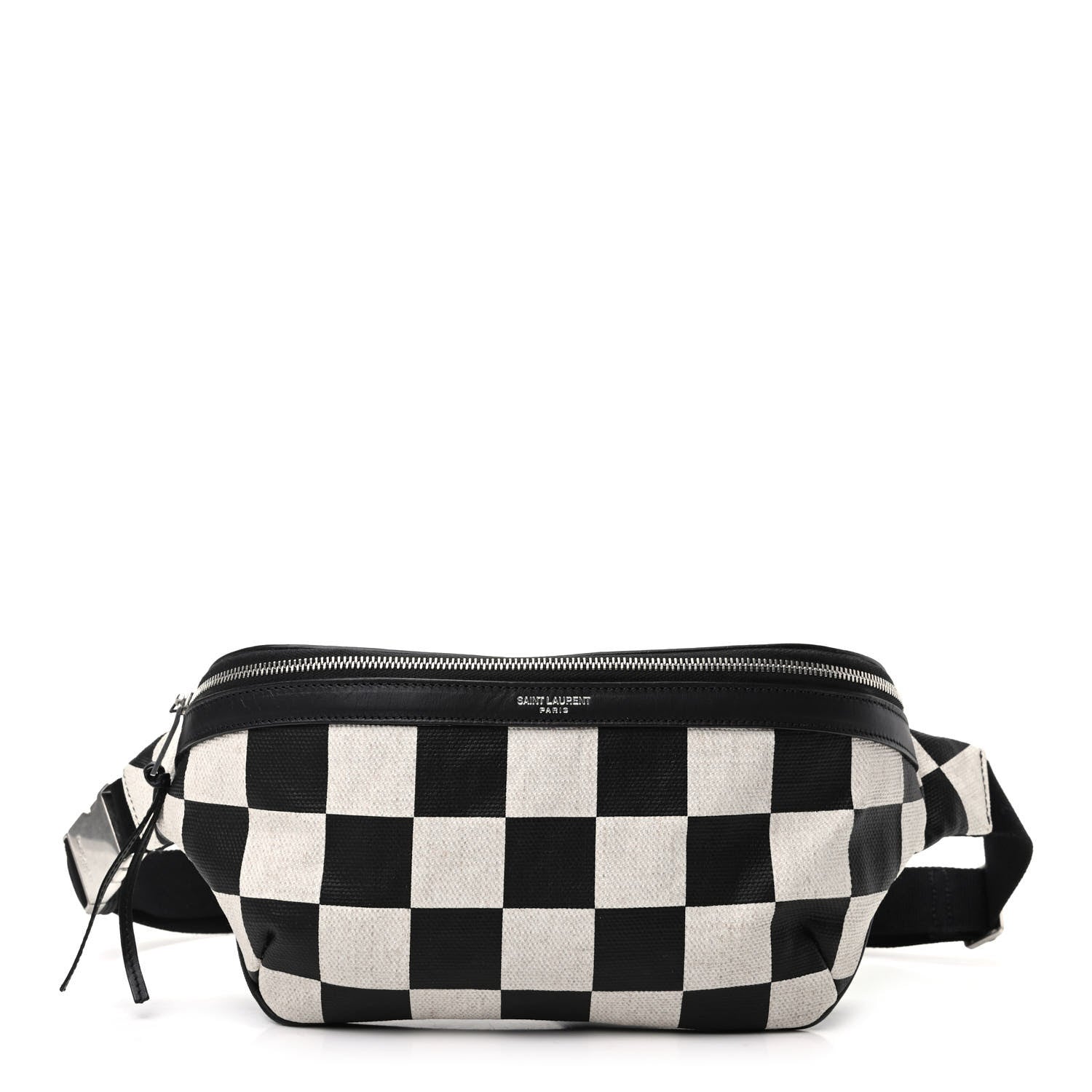 Saint Laurent Canvas Classic Belt Bag Black White 1 of 10