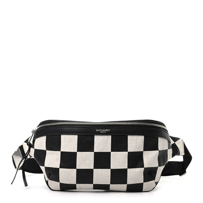 Saint Laurent Canvas Classic Belt Bag Black White 1 of 10