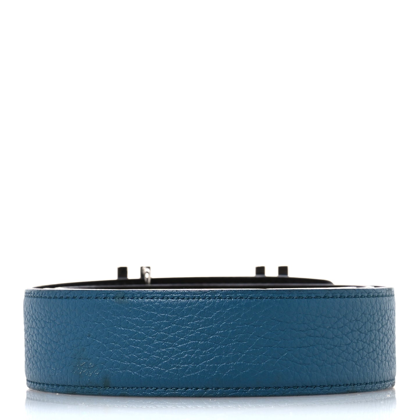 Box Togo 32mm Au Carre H Belt 85 34 Bleu Izmir Chocolate