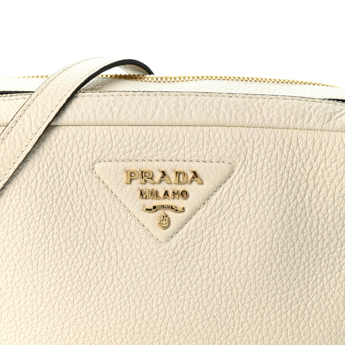 Vitello Daino Soft Medium Double Zip Shoulder Bag White