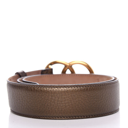 Gucci Metallic Calfskin Double G Belt 85 34 Brown 2 of 5