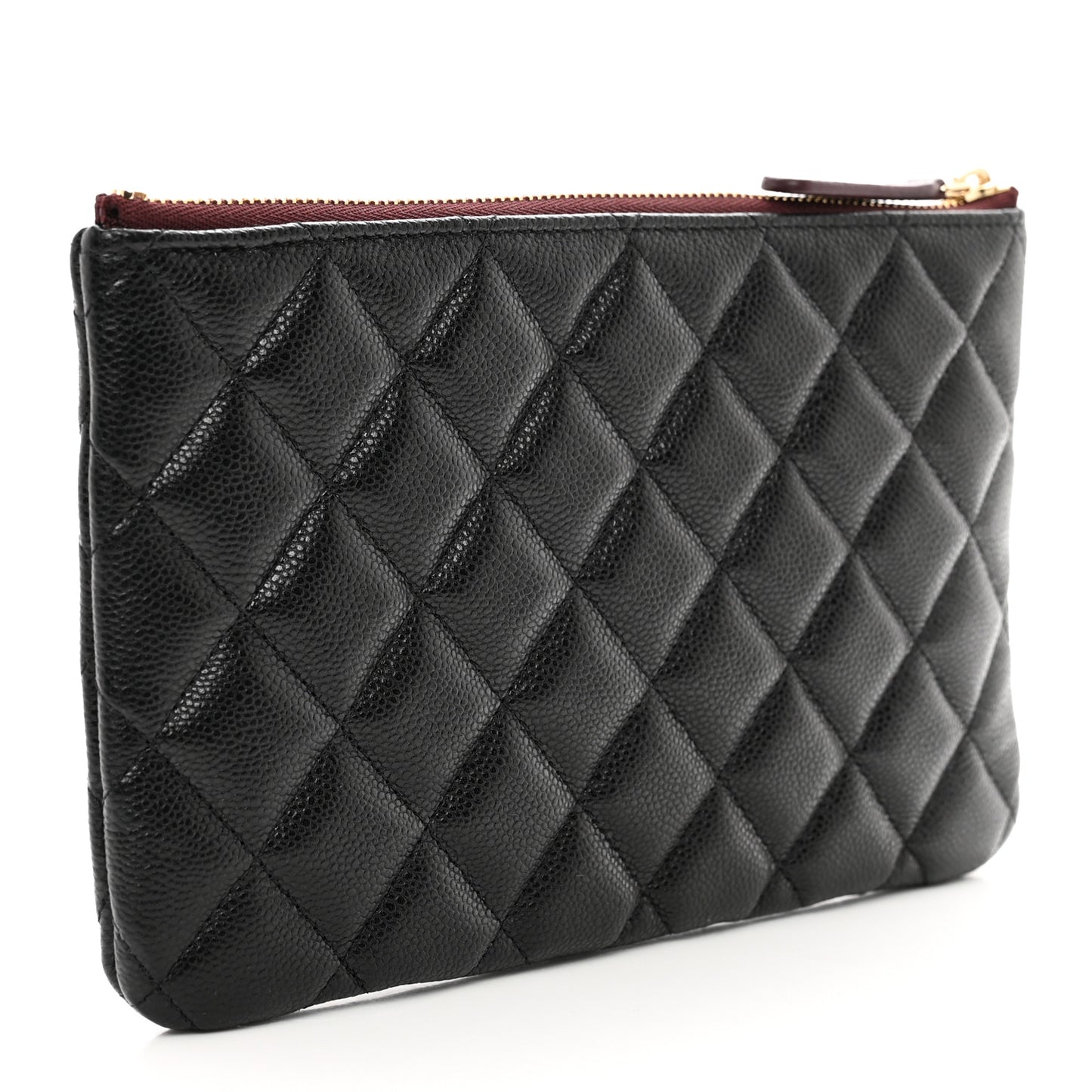 Caviar Quilted Cosmetic Case Black