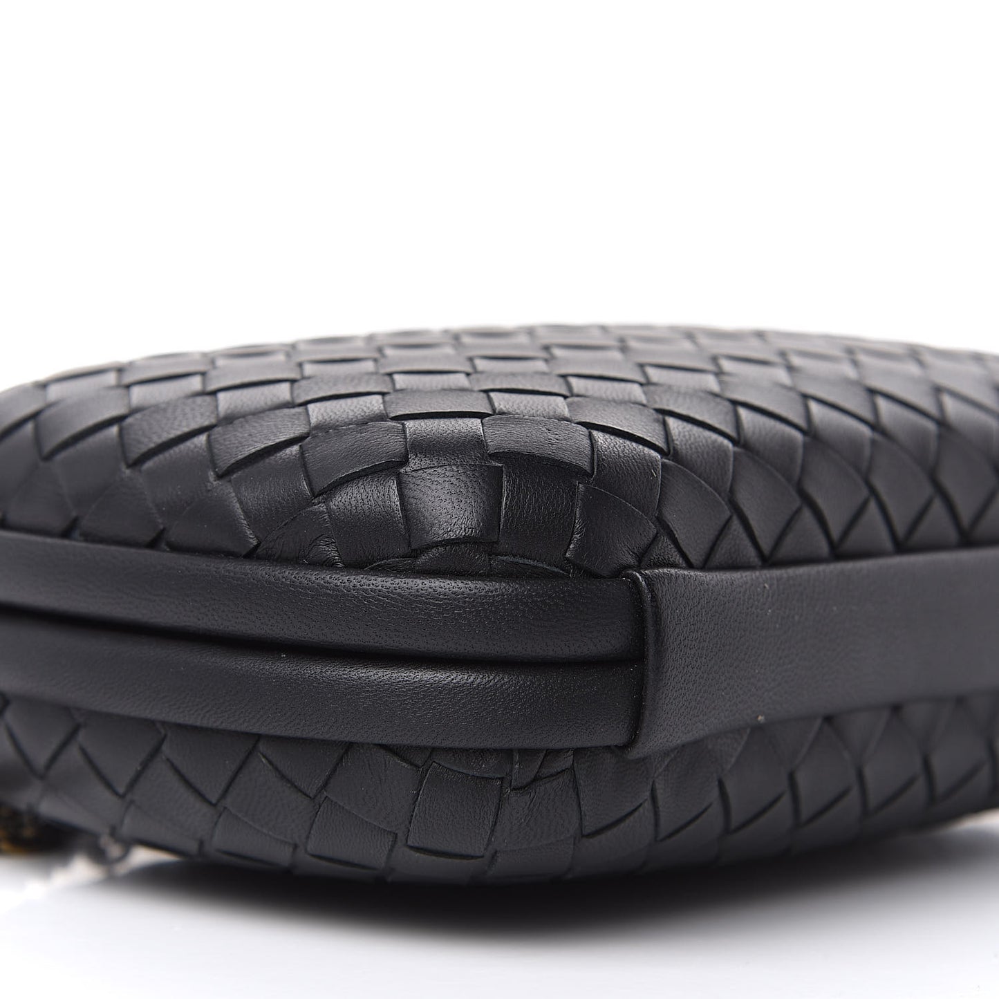 Nappa Intrecciato Chain Knot Clutch Black