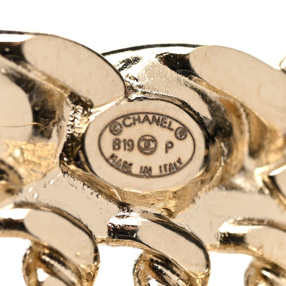 Chanel Pearl Crystal Brooch Barrette Gold 3 of 5