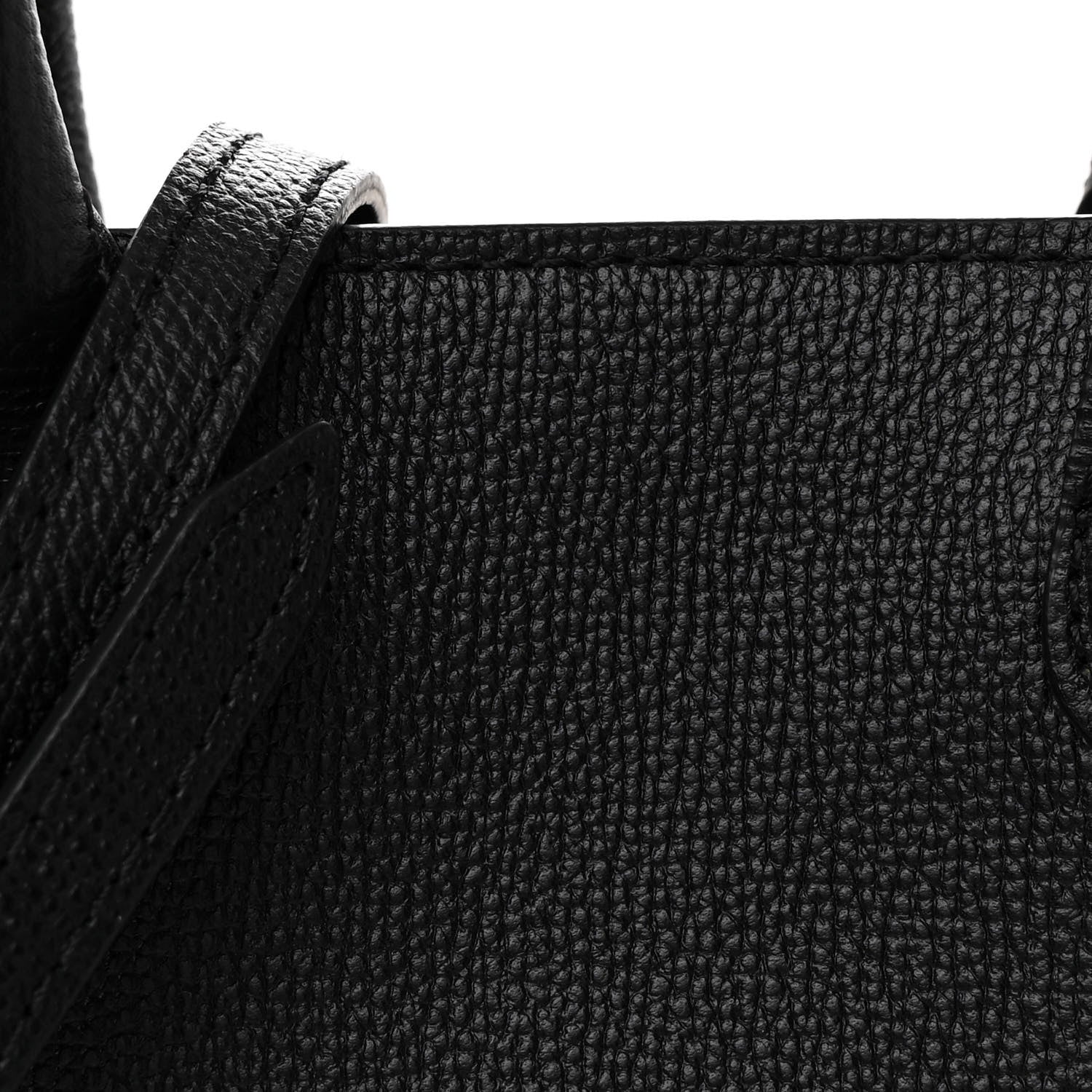 Burberry Grainy Calfskin House Check Small Banner Tote Black 8 of 12