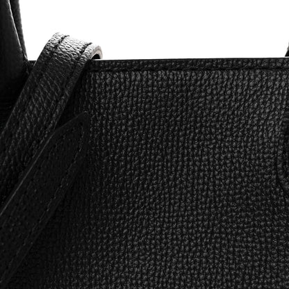 Burberry Grainy Calfskin House Check Small Banner Tote Black 8 of 12