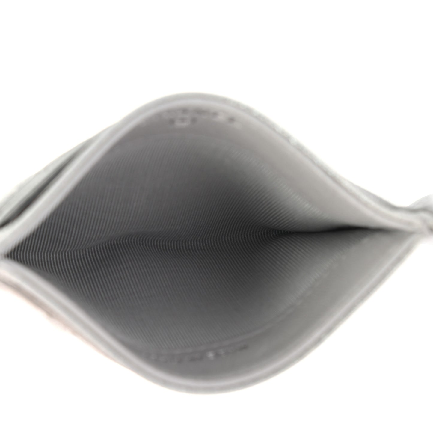 Glittered Metallic Caviar Quilted Card Holder Silver