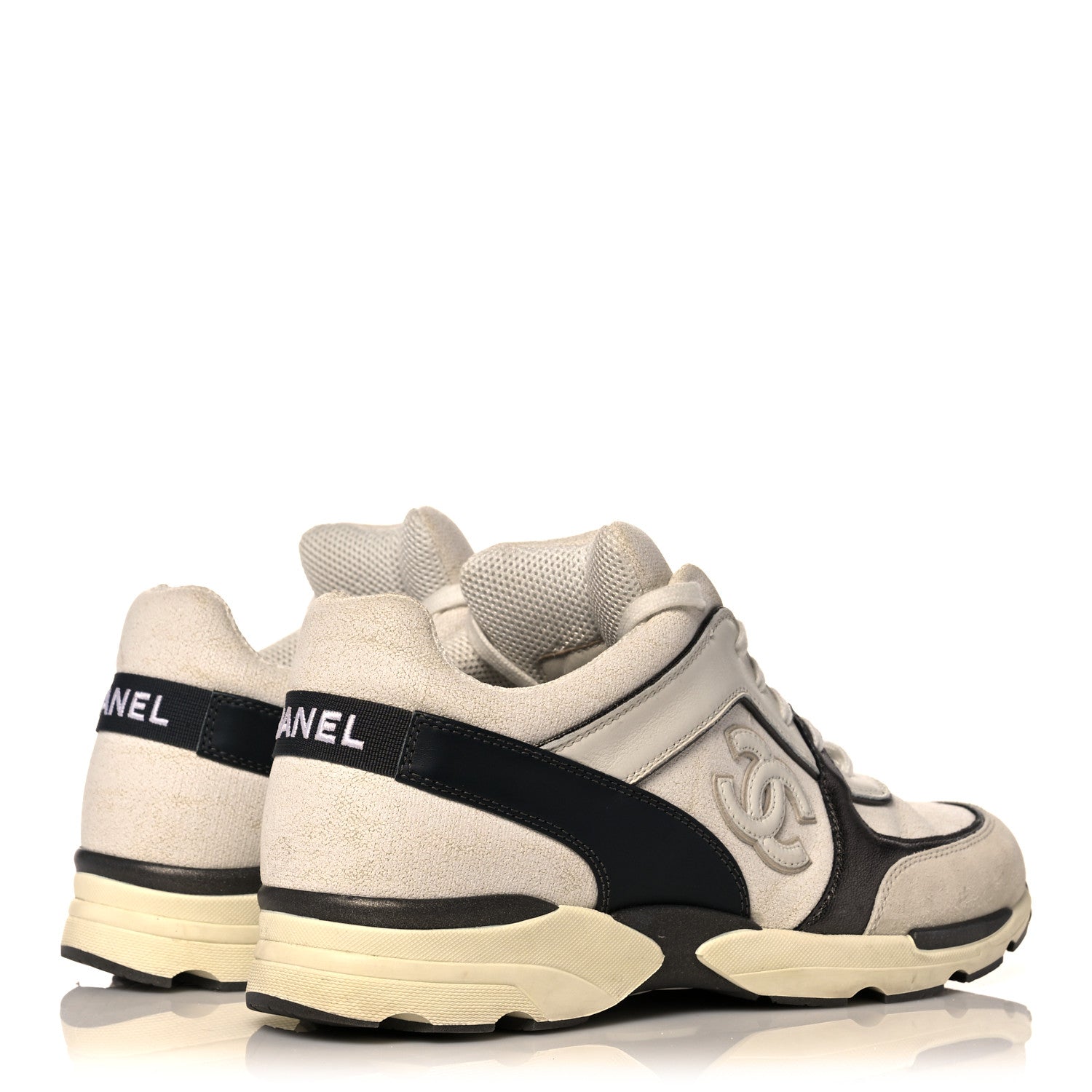 Chanel Suede Calfskin Canvas Goatskin CC Sneakers 39 Beige Brown 4 of 10