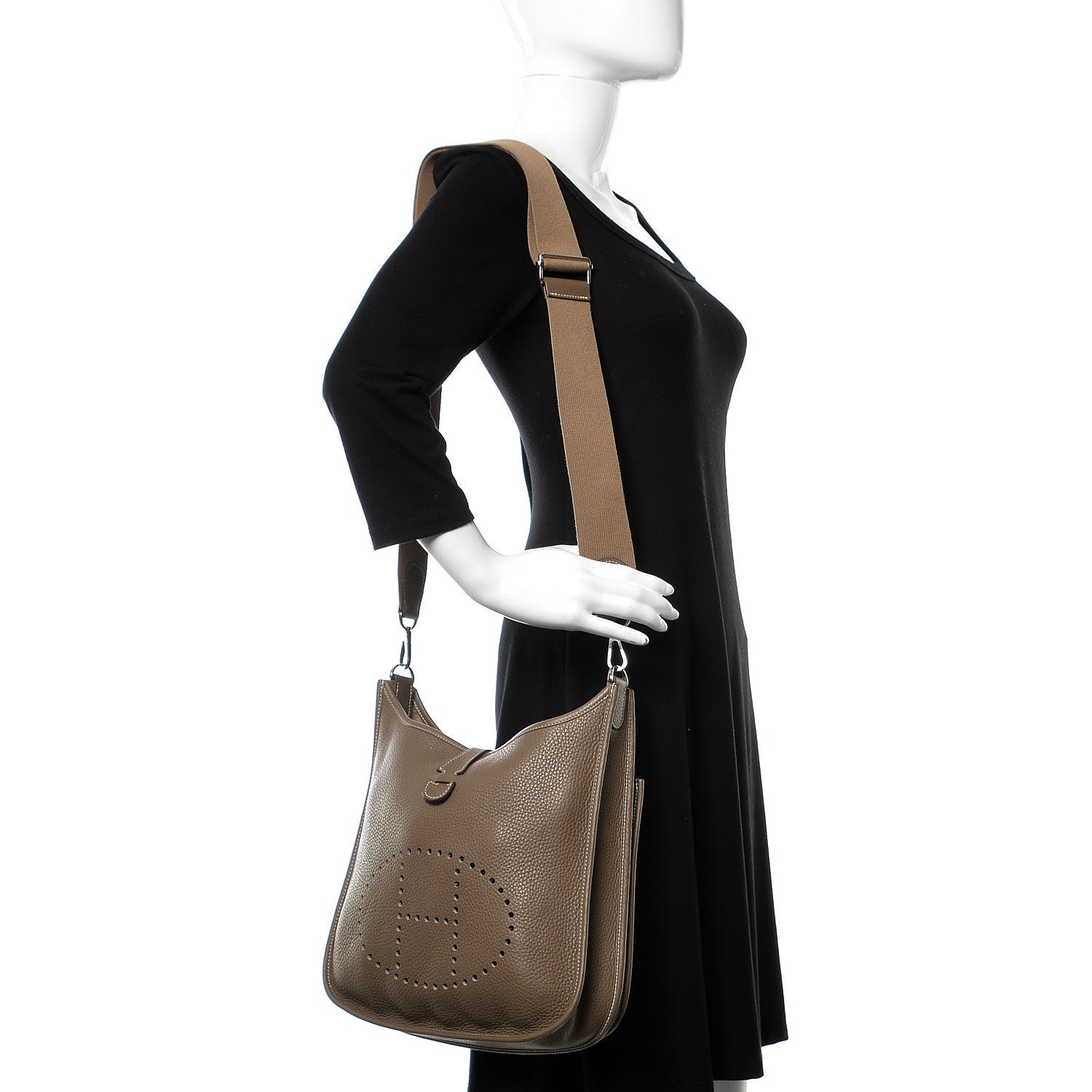 Hermes Taurillon Clemence Evelyne III PM Etoupe 2 of 10
