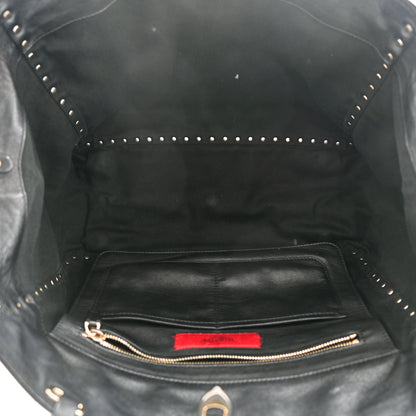Valentino Garavani Vitello Medium Rockstud Tote Black 5 of 14
