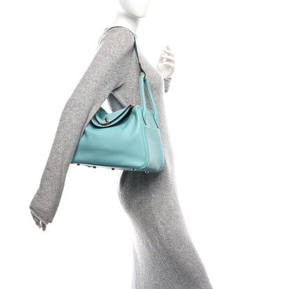 Hermes Taurillon Clemence Lindy 30 Bleu Atoll 2 of 10