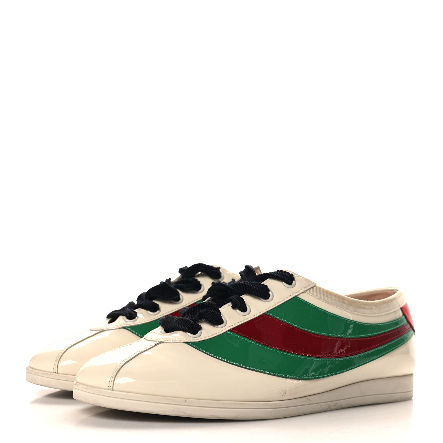 Gucci Patent Crystal Web GG Womens Falacer Sneakers 38 Mystic White 4 of 10