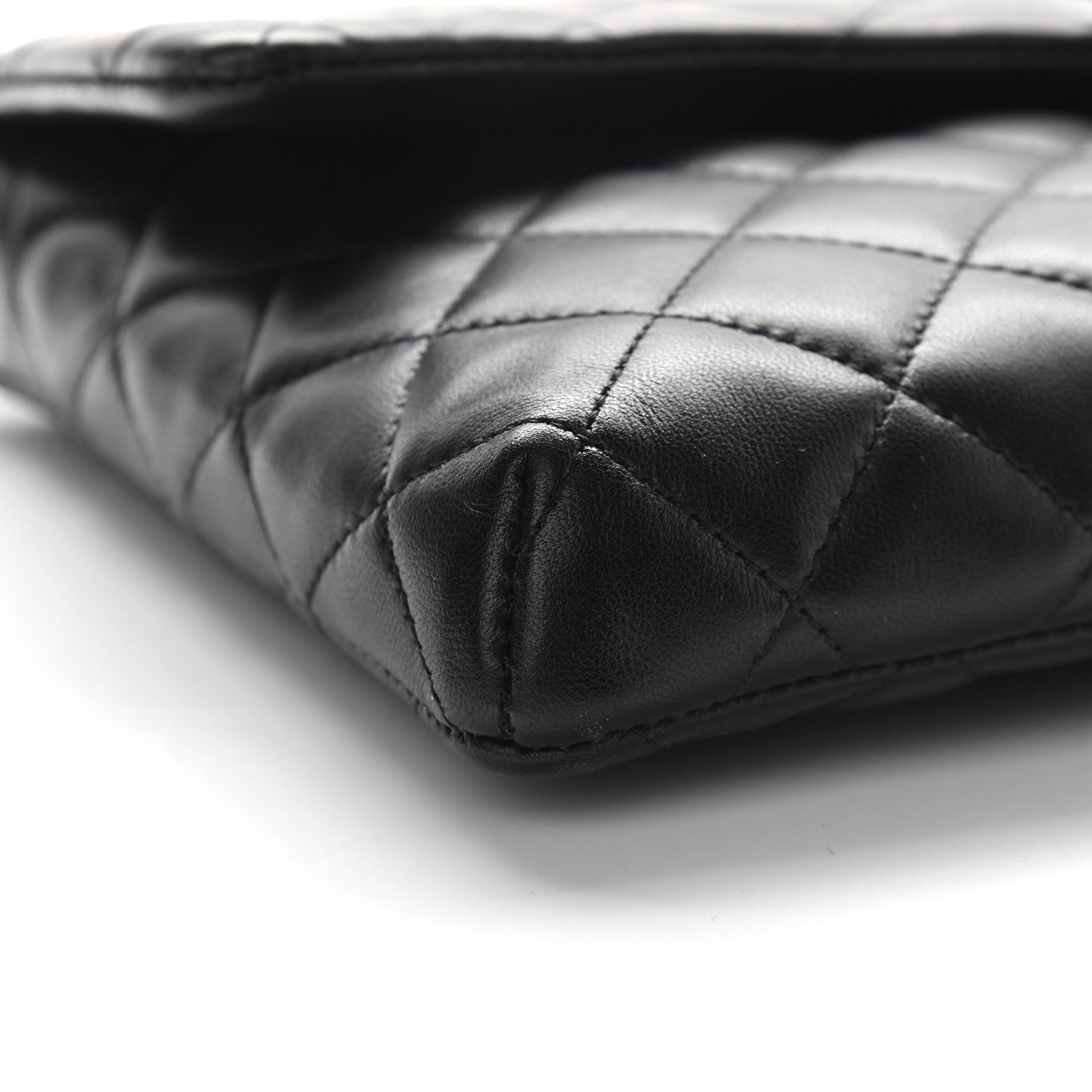 Chanel Lambskin Quilted Flap Clutch Black 8 of 9