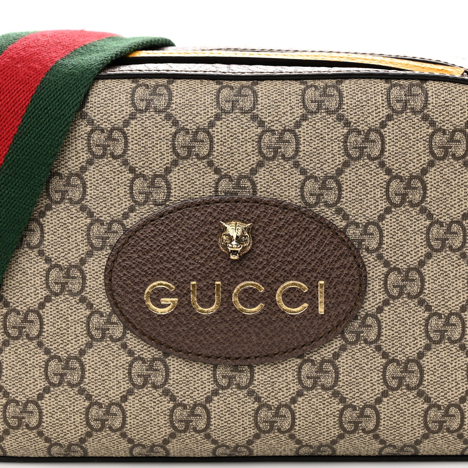 Gucci GG Supreme Monogram Web Neo Vintage Shoulder Bag Beige New Acero Crop 8 of 10