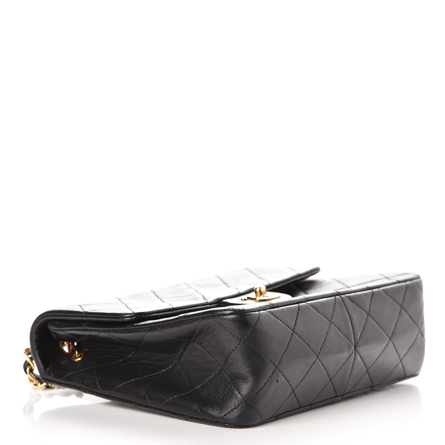 Lambskin Quilted Small Single Flap Black