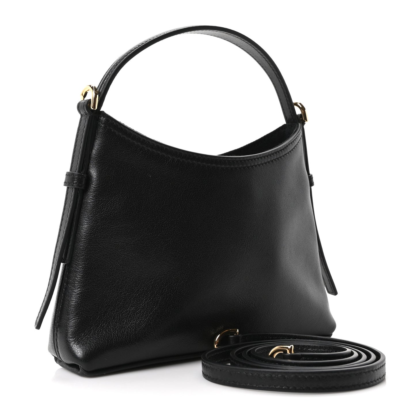Tumbled Calfskin Nano Voyou Bag Black