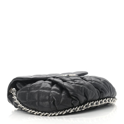 Chanel Washed Lambskin Quilted Medium Chain Around Messenger Black 4 of 13