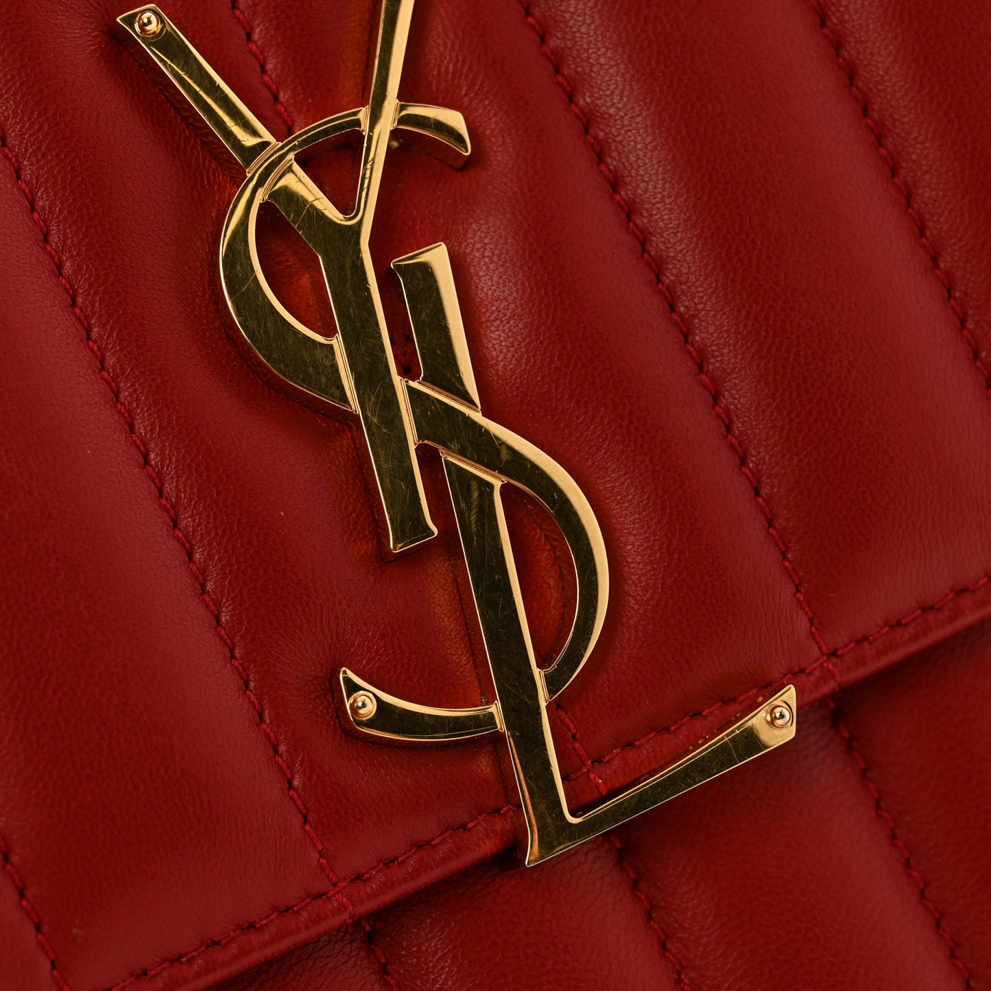 Lambskin Matelasse Monogram Medium Vicky Chain Bag Rouge Eros