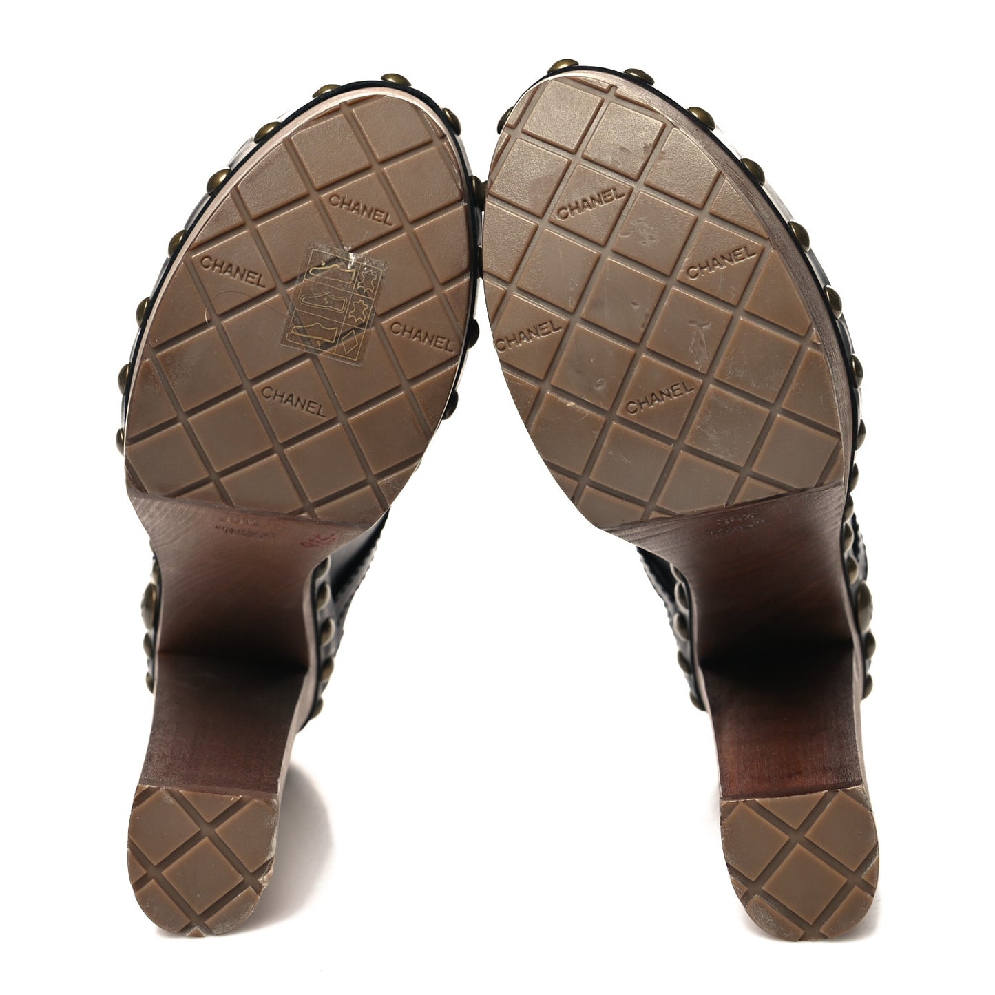 Calfskin Studded Clog 38.5 Black