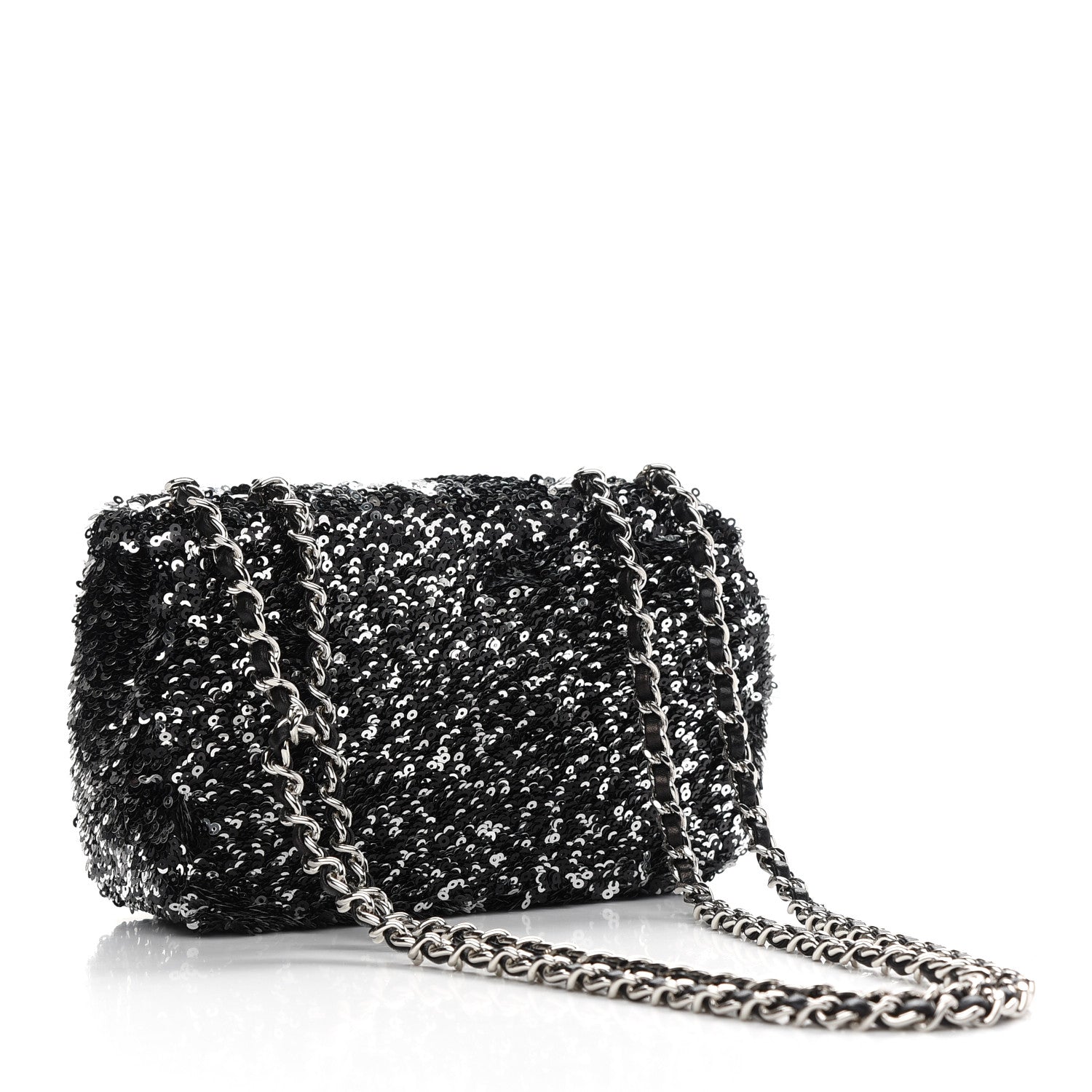 Chanel Sequin Rectangular Flap Black 3 of 10