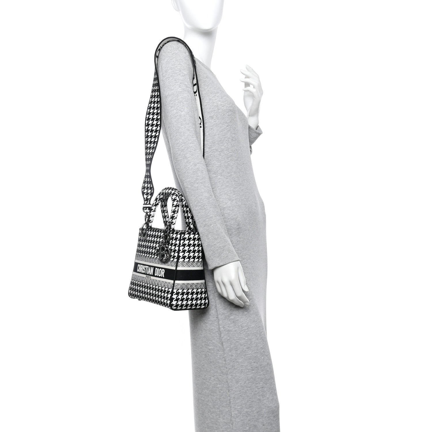 Valentino Garavani Nappa Large Roman Stud Shoulder Bag Black White 2 of 9